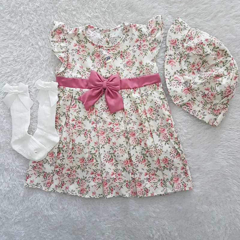 Dress anak bayi Minnie ribbon dress set