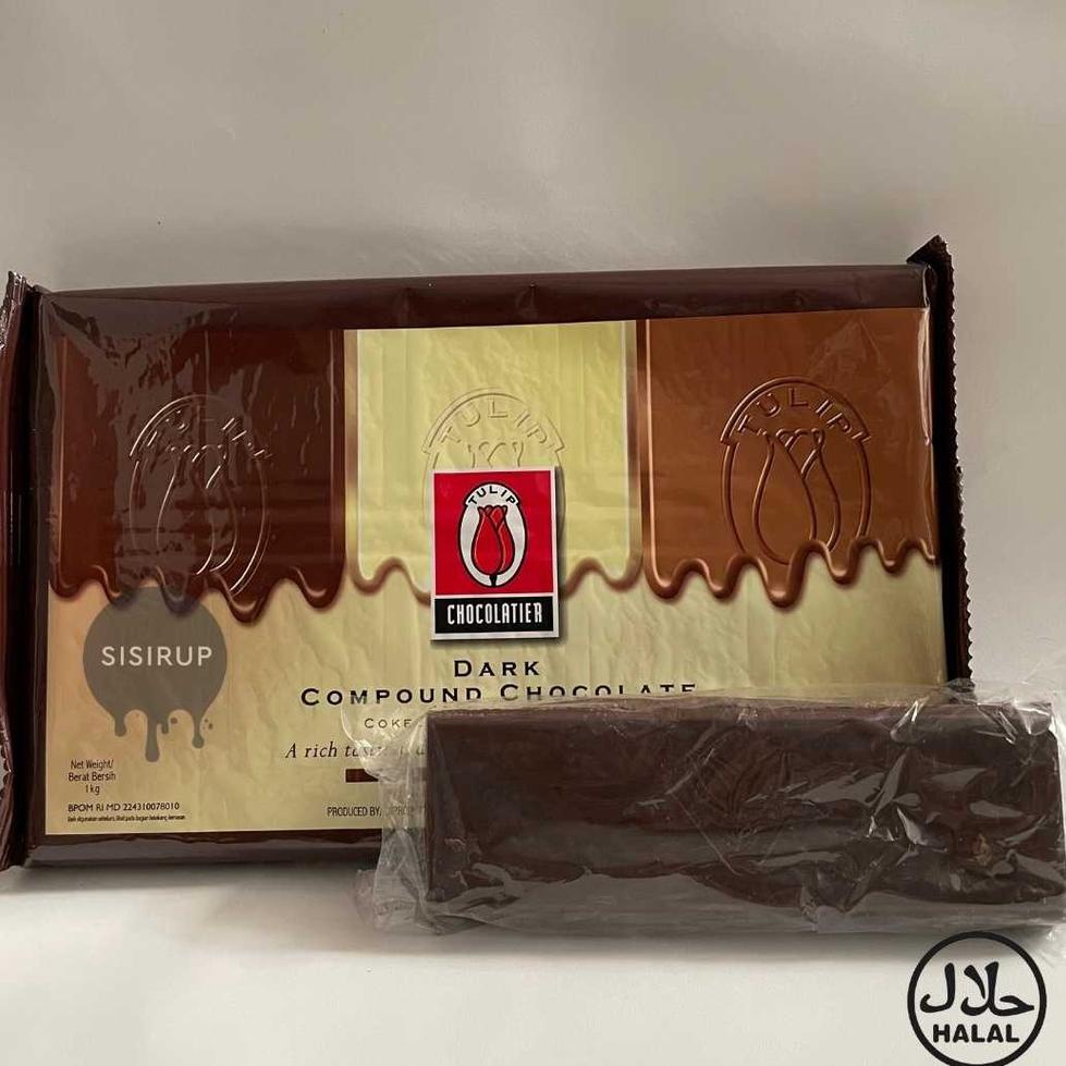 

DISKON !! 1 KG DARK CHOCOLATE TULIP 1 KG / DARK COMPOUND TULIP [KODE 6]