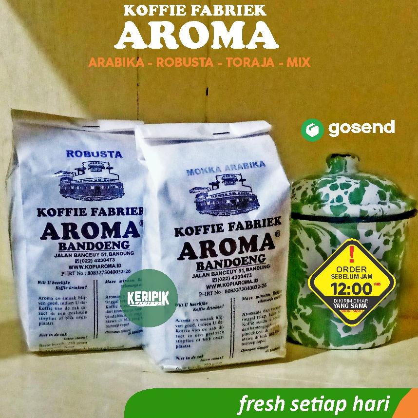 

DISCOUNT !! Kopi Aroma Bandung Robusta Moka Mokka Arabika Toraja semua Varian 250 gr [KODE 489]