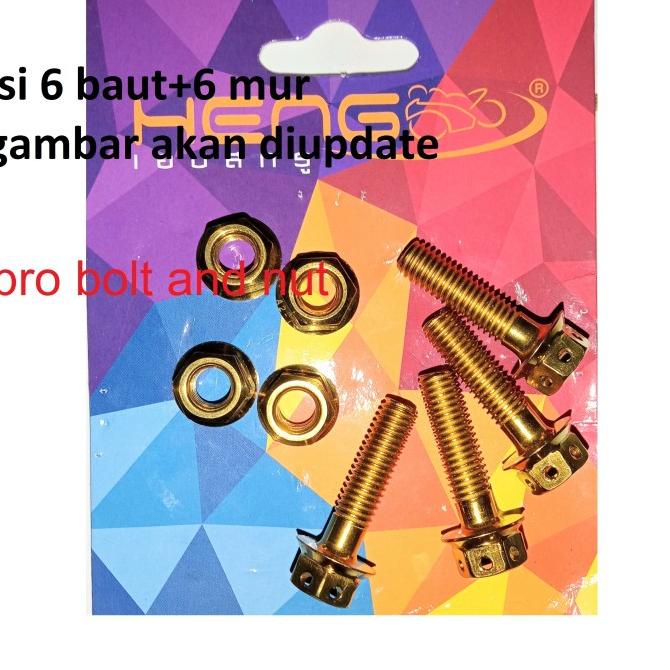 Baut Dan Mur Probolt Stenliss Gear Belakang CRF 150 Original Heng