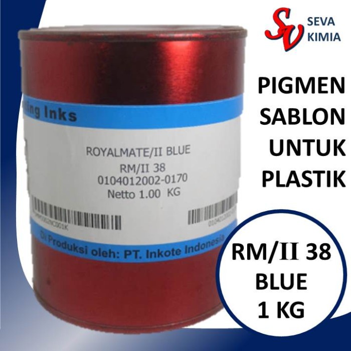 

Blue RM 38 Tinta sablon Platik PP / PE royalmate 1Kg / RM/II 38 Blue