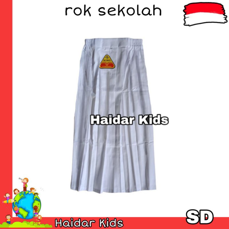 Rok Sekolah SD Rempel Warna Putih Panjang