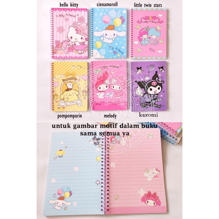 

BISA COD buku tulis kitty melody cinnamoroll little twin pompompurin kuromi /BUKU TULIS SEKOLAH/BUKU