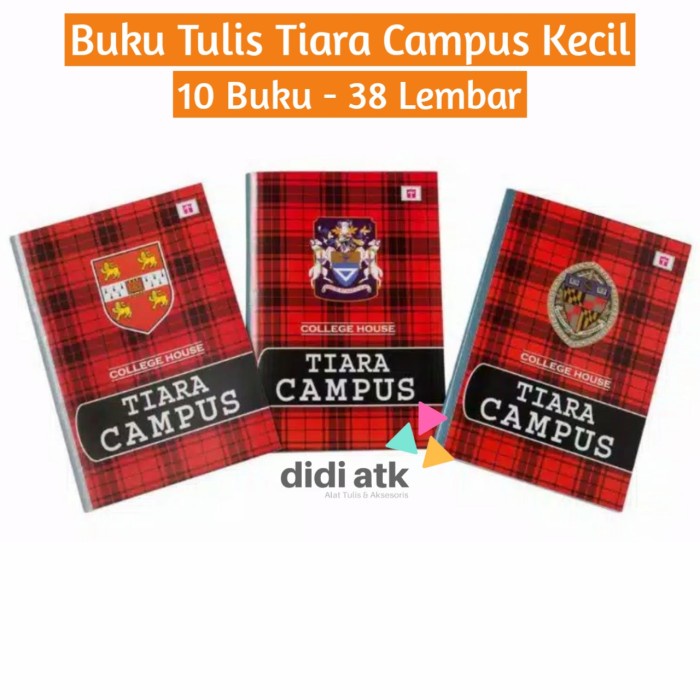 

BAYAR DITEMPAT Buku Tulis Tiara Campus Kecil 38 Lembar 1 Pak 10 Buku /BUKU TULIS SEKOLAH/BUKU TULIS