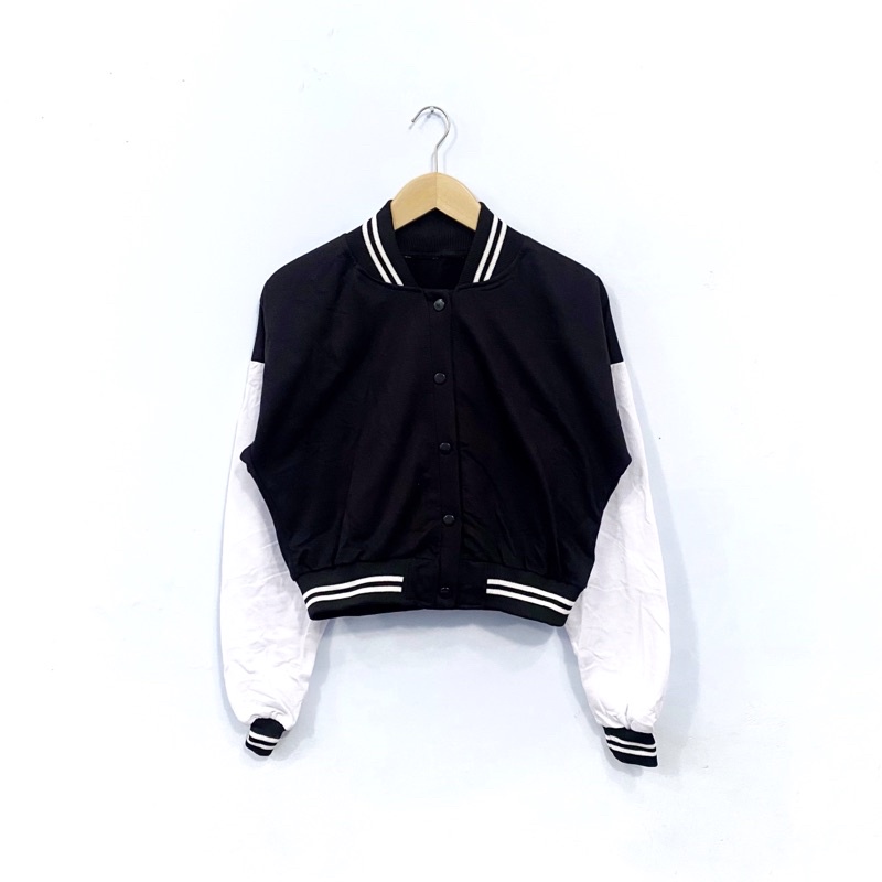 NEW!!! Crop Varsity Basic Black and White