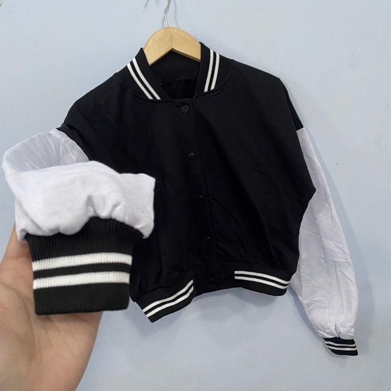 NEW!!! Crop Varsity Basic Black and White