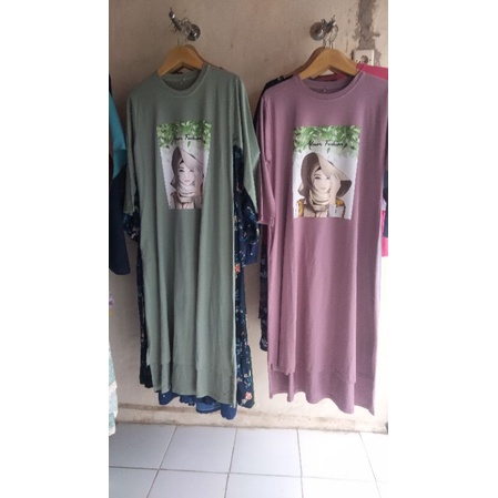MIDI dress kaos kombed kekinian