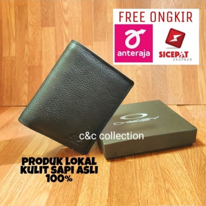 dompet dompet kulit asli pria 3 dimensi OAKLEY KARTU BANYAK MODEL BERDIRI(E9B7) dompet pria kartu be