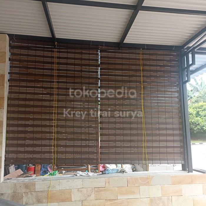 Terlaris Tirai Krey Pvc Fiber Indoor Outdoor+Tali Gulung