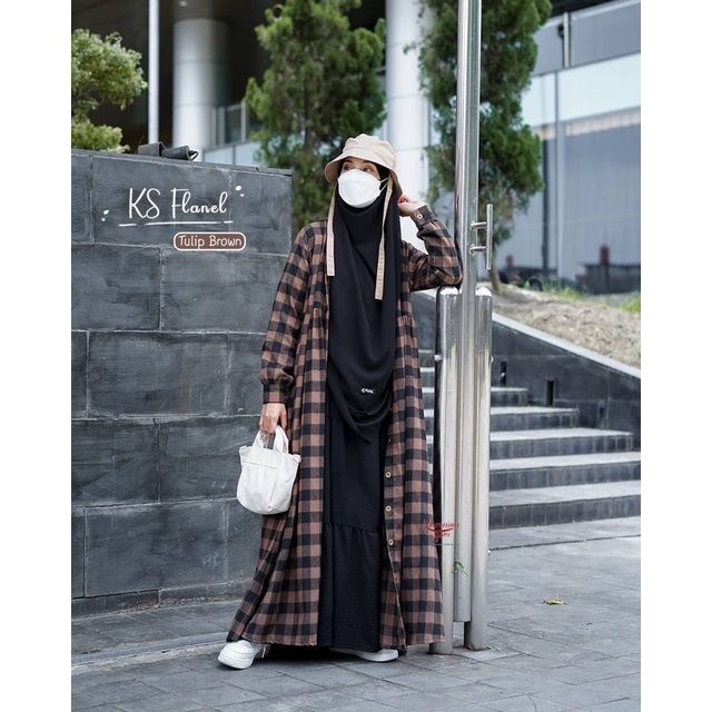 KS Flanel Dress KS Khumaira Syari - Ready
