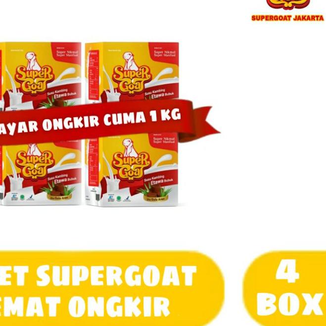 

COD✔️[ SUPER GOAT 4 KOTAK 1 KG ] SUPERGOAT SUSU KAMBING ETAWA DENGAN CAMPURAN GULA AREN