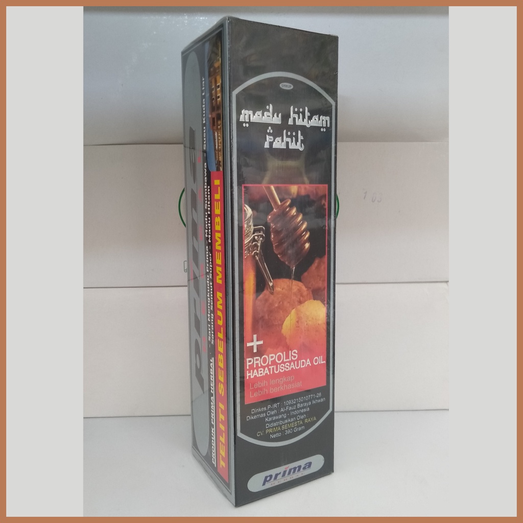 Madu Prima Hitam Pahit plus Propolis Habatussauda oil 390 gr