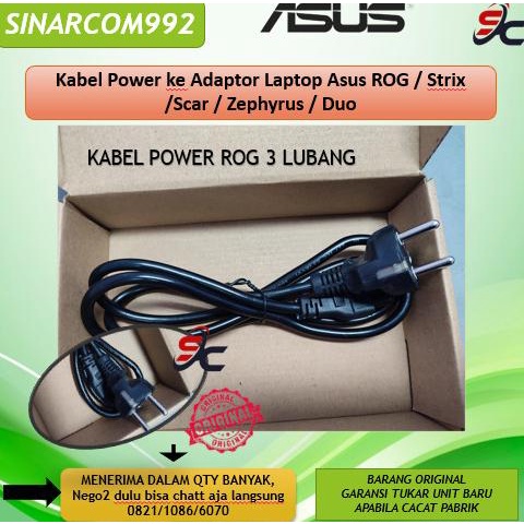 Kabel Power ke Adaptor Laptop Asus ROG / Strix /Scar / Zephyrus / Duo