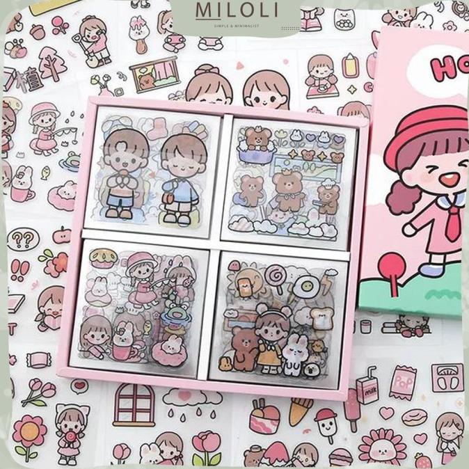 

[MILOLI] 100lembar SET HAPPY DAY PET Stiker Hias in Box - B0147