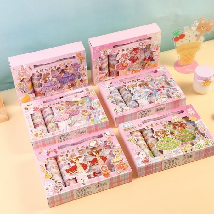 

Stiker 1 Set Box Import Premium Princess Cute + Roll Stiker + Pulpen C