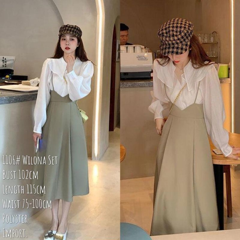 MDLV ~ 1106# Wilona Set Rok Jumper + Blouse