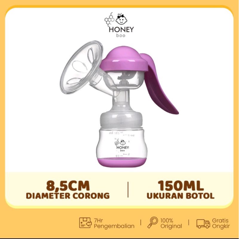 PROMO Honey Boo - Pompa ASI Manual Aman 150 ml Breast Pump BPA Free Praktis PA03