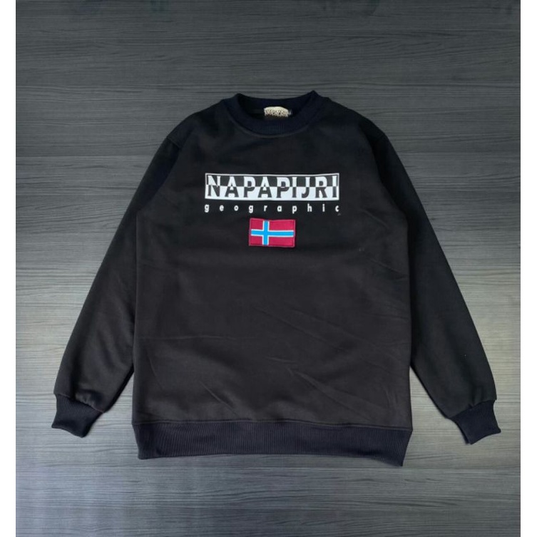 SWEATER CREWNECK NAPAPIJRI BORDIR FULLTAG&amp; LABEL