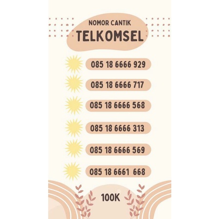 Nomer Cantik Telkomsel