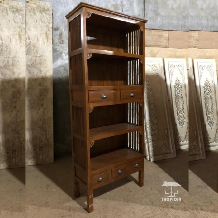 

Terlaris Rak Buku Kayu Jati 4 Laci Minimalis