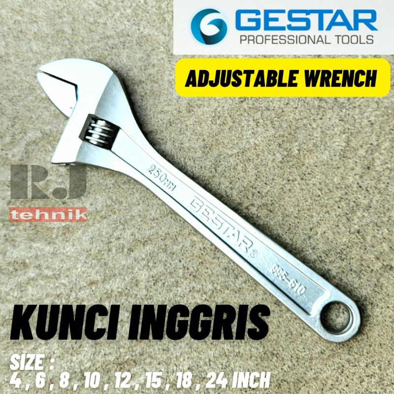 Gestar Kunci Inggris 4" - 12" inch Adjustable Wrench Crossman
