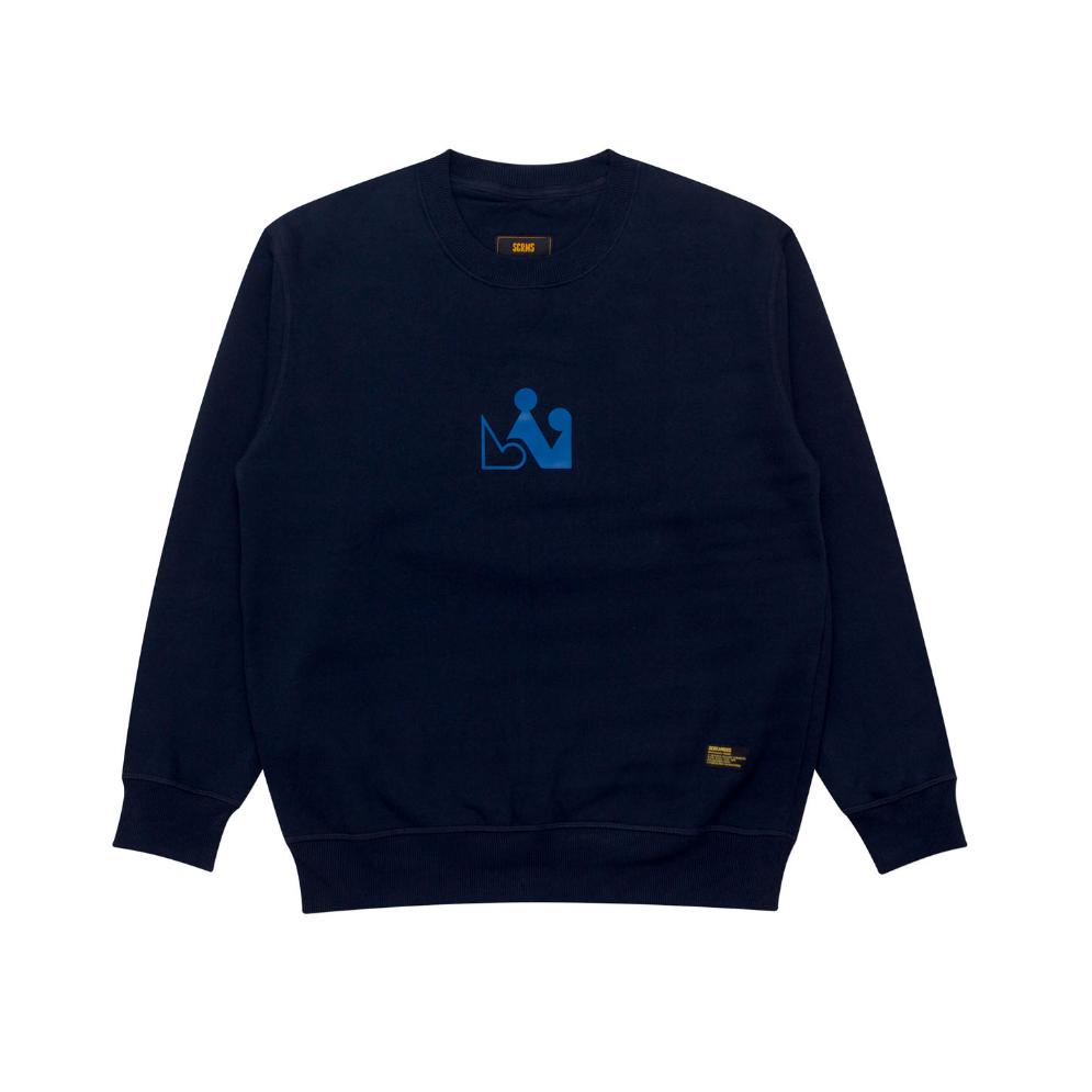 5.5 FLASH SALE Screamous Sweater Crewneck BOLD CROWN NAVY BLUE