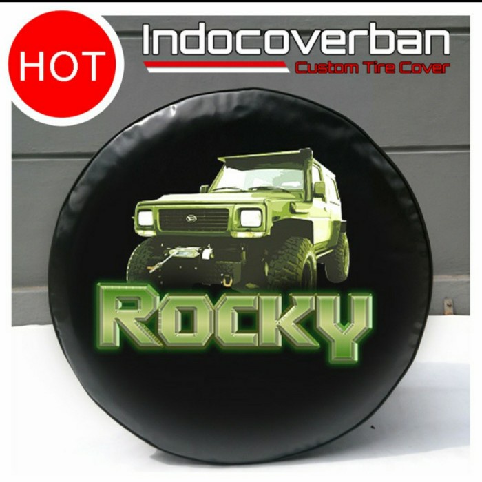 Cover ban sarung ban serep custom mobil Daihatsu Rocky