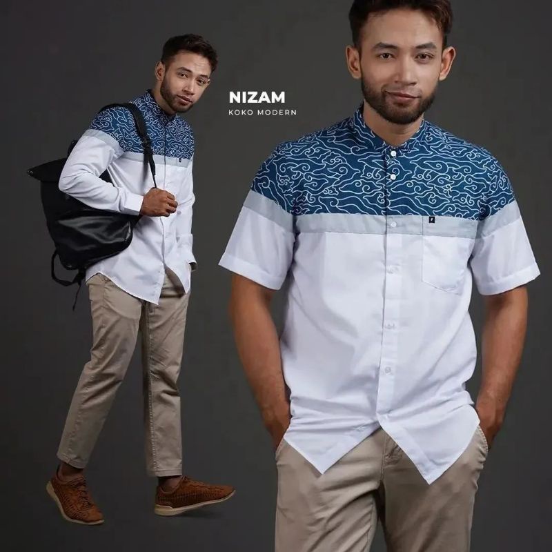 Kemeja Koko Modern Batik Fadkhera Terbaru Nizam Long
