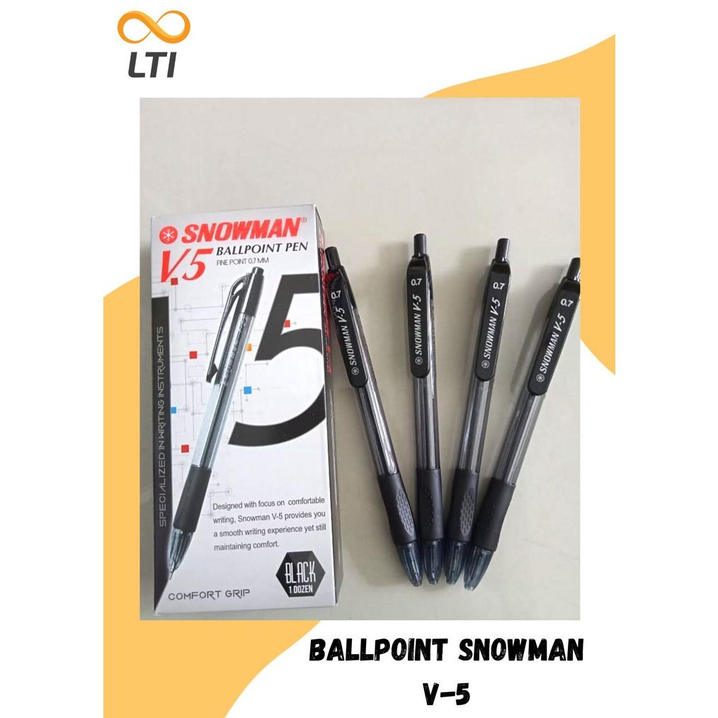 

BALLPOINT / PULPEN / BOLPEN SNOWMAN V-5 SEMI GEL - HITAM LUSIN TERMURAH .