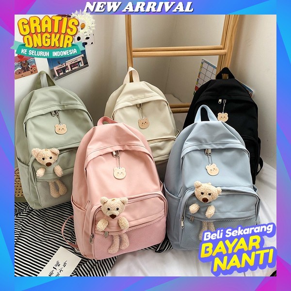 Nabya Fashion Tas Sekolah Cewek Smp / Tas Sekolah Smp Sma Cewek Ala Korea / Tas Ransel Aesthetic / T