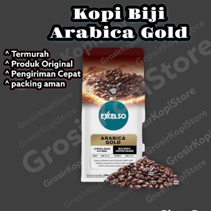 

TERLARIS Excelso kopi biji Arabica gold 200gram /KOPI EUBE/KOPI KAPAL API/KOPIBUBUK/KOPI