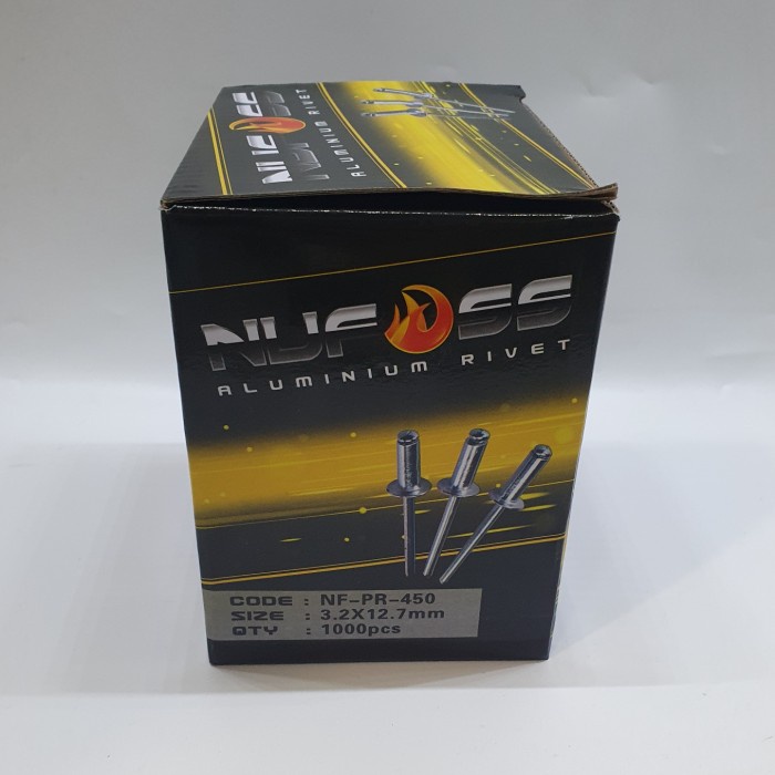 NUFOSS 450 Paku Rivet 3.2 mm x 12.7 mm Alumunium Rivet Paku Ripet