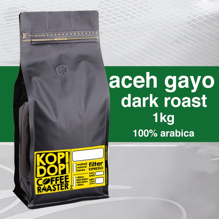 

TERMURAH Kopi Arabika Aceh Gayo Starbucks Style Sumatra Dark Espresso Roast 1kg /KOPI EUBE/KOPI