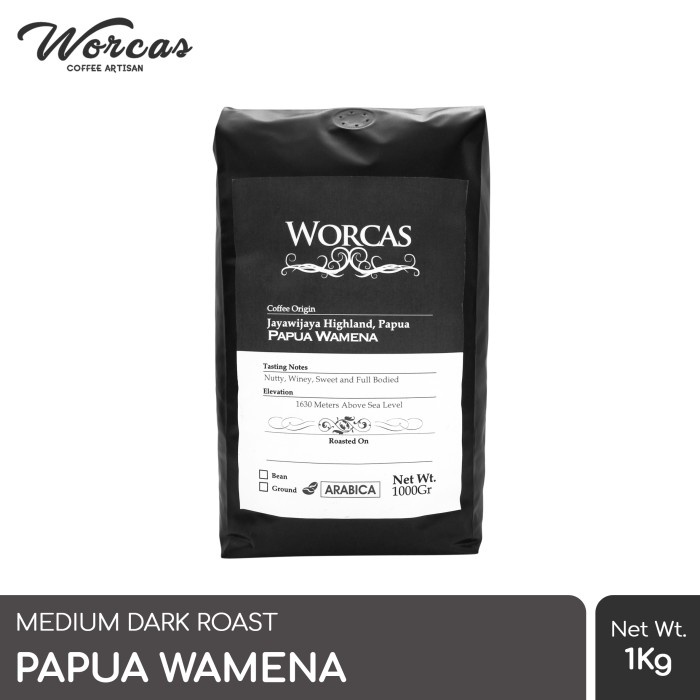 

Discount Kopi Arabica Papua Wamena 1 Kg (Biji/Bubuk) Worcas Coffee /KOPI EUBE/KOPI KAPAL