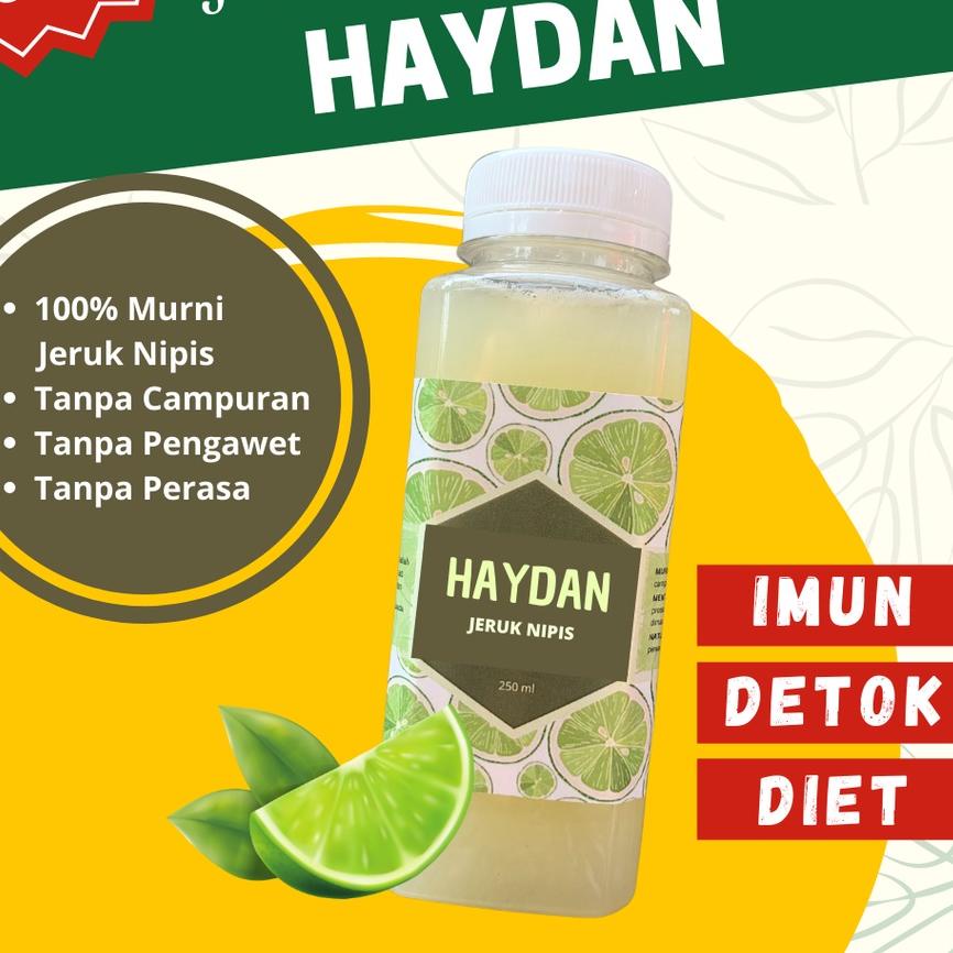 

Limited | TD4 | JERUK NIPIS HAYDAN | Jeruk Nipis Peras Murni | 250 ml | Tanpa Campuran