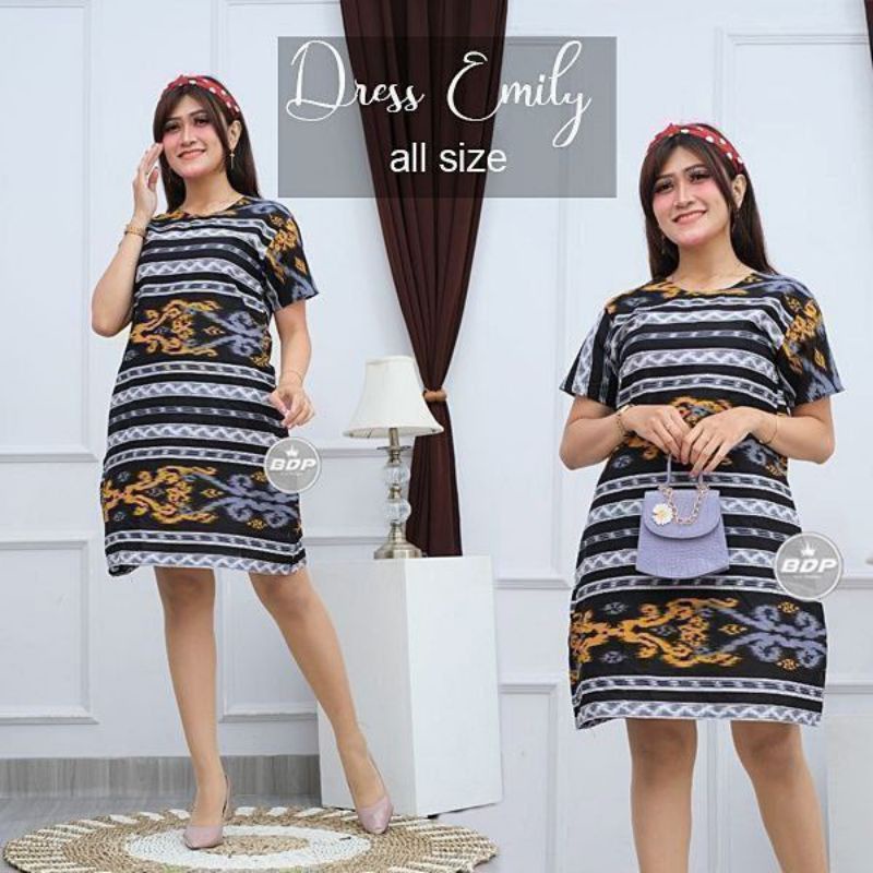 Tunik Batik Baju  Kantor Atasan Wanita Motif Songket