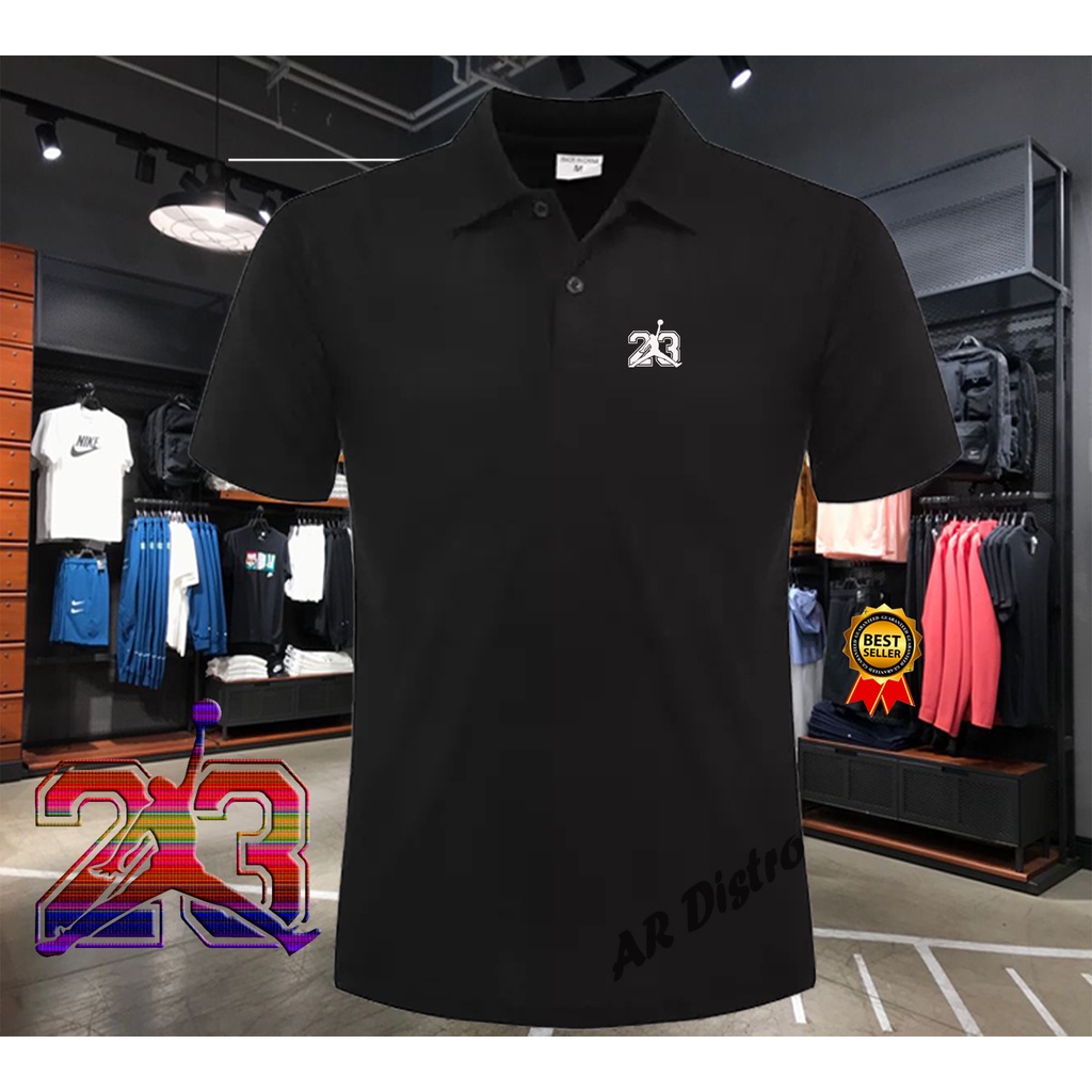 NEWARIVALKAOS POLO KAOS KERAH PRIA/WANITA KAOS POLO 23 TEXT WHITE 100% PREMIUM QUALITY//KAOS POLO IM