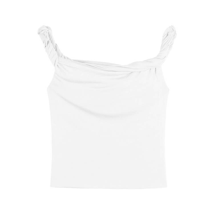 ✘℡Suhao babes kamisol satu bahu wanita musim panas keinginan murni angin off-the-shoulder seksi slim slim pendek tops crop top sexy tank top wanita motif