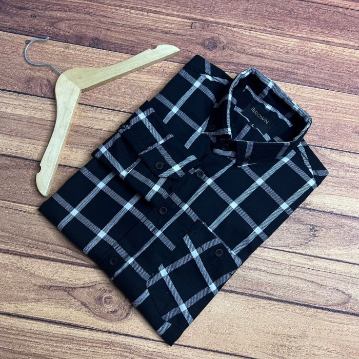 kemeja pria Kemeja flanel pria lengan panjang grosir kemeja flanel grosir kemeja s - BRAVE01, M(F6L7