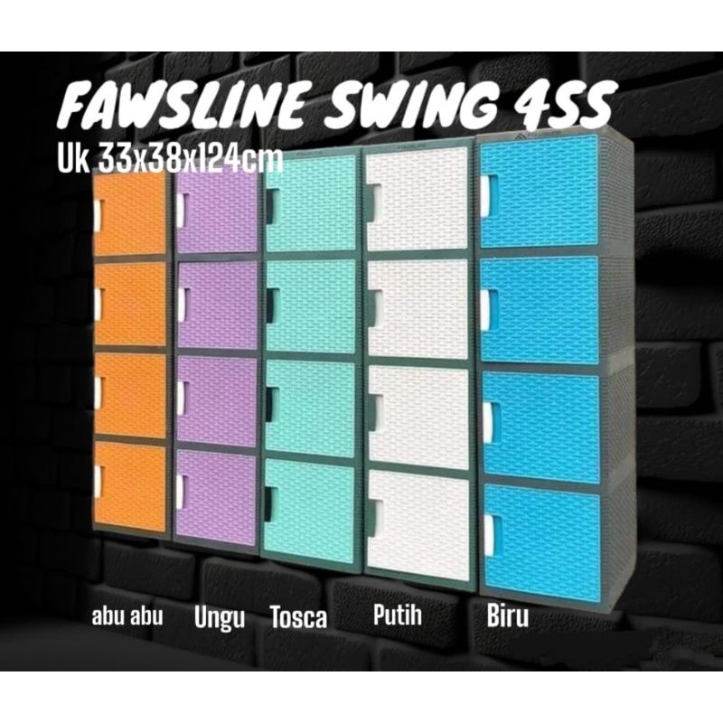Lemari Plastik Serbaguna Fawsline Swing 4Susun