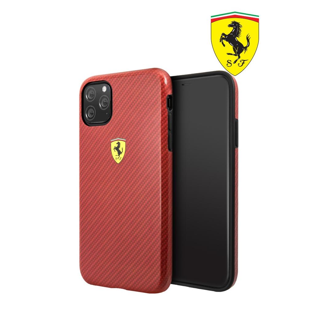 Ferrari - Scuderia Carbon Effect - Case / Casing Iphone 11 Pro Max 6.5 - Red
