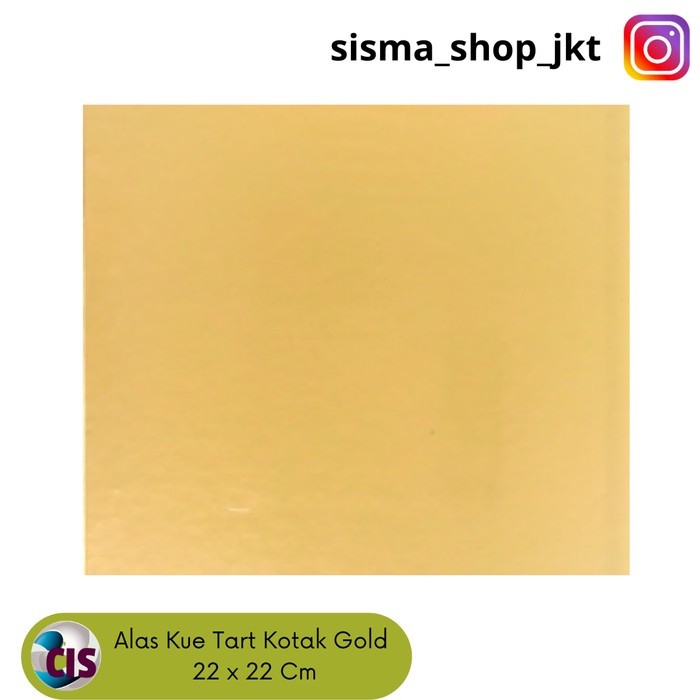 Tatakan Tatakan Kue / Cake Board / Alas Kue Tart Kotak Gold 22 X 22 Cm