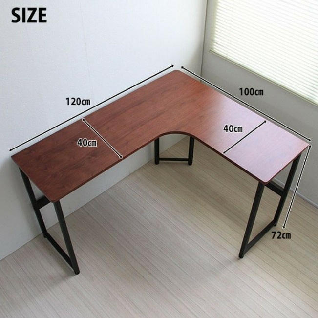 Meja Kerja Meja Belajar Meja Kantor Model Sudut - 120 X 40+100X40