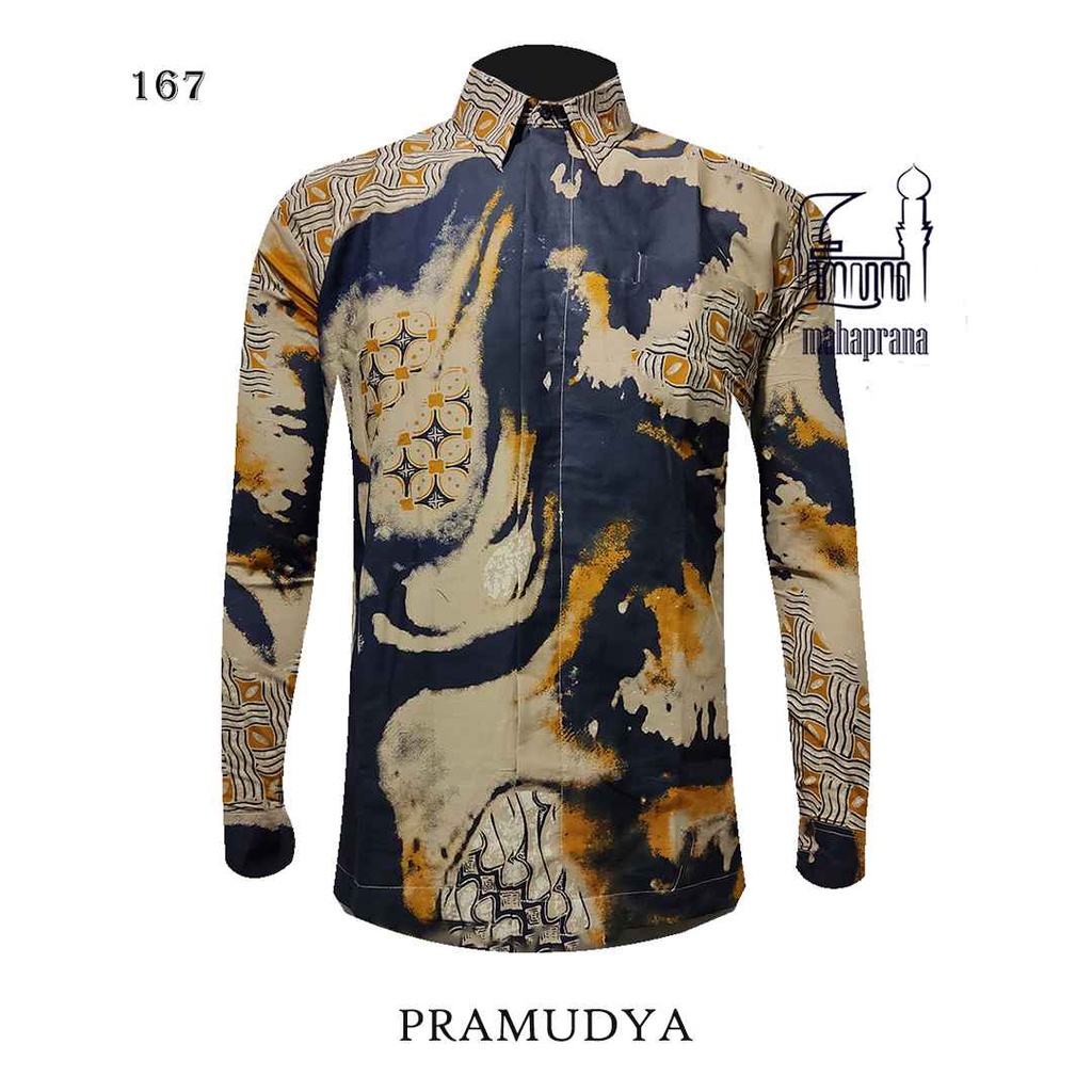 BATIK MAHAPRANA Motif PARAMUDYA Atasan Kemeja Batik Pria Lengan Panjang Full Furing MHP-167