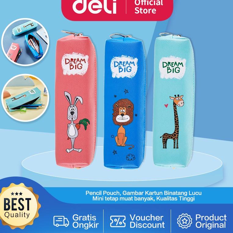 

DISKON !! Deli Pencil Pouch / Tempat Pensil Gambar Kartun Kelinci Singa Jerapah Lucu 20 CM Muat Banyak EH900 [KODE 858]