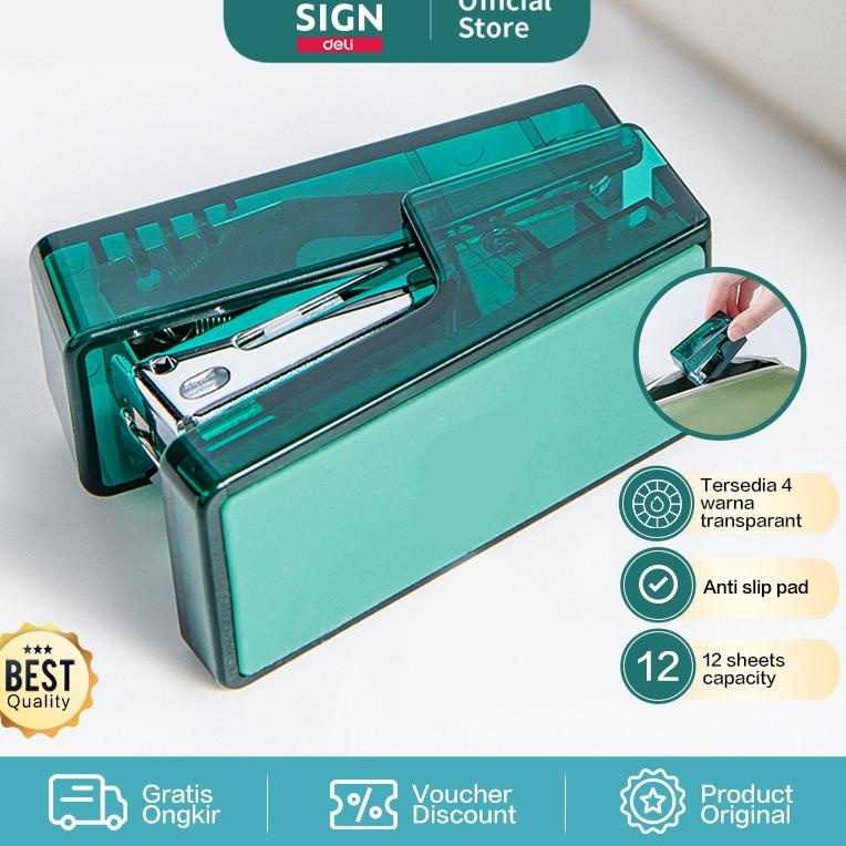 

DISKON !! Nusign Stapler / Stapler Transparan Mini Kapasitas 12 lembar 4 Warna Free Refill NS083F-X [KODE 7]