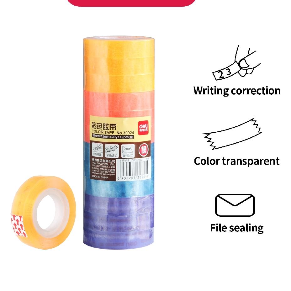 

MurrrMerrr Deli Isolasi Lakban Kantor 12pcs/tube - Warna Warni 12mm 30yard 30024 951♙
