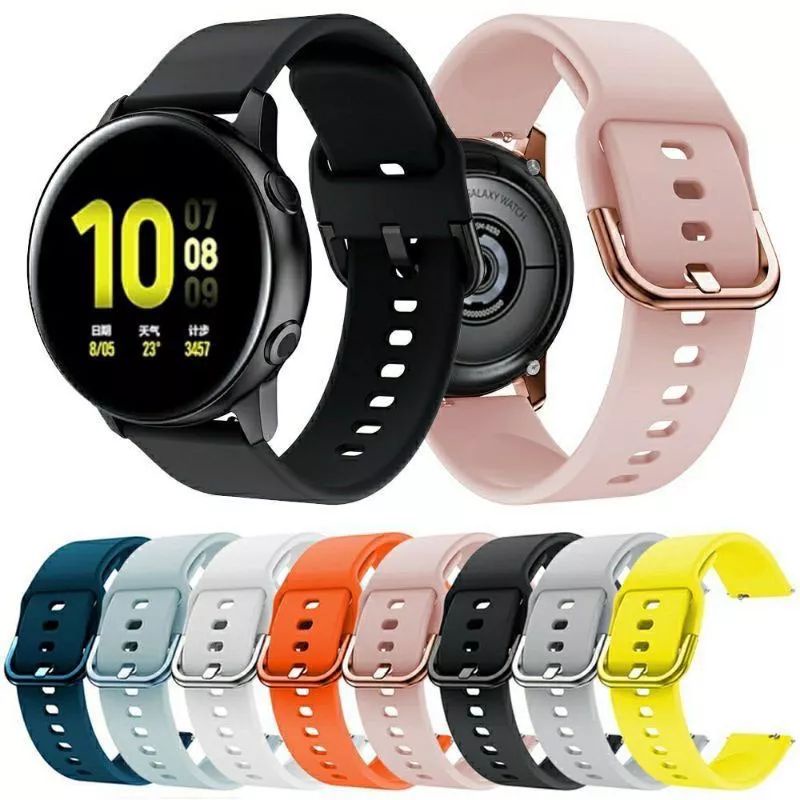 Strap Samsung Galaxy Watch Active 2 40mm 44mm Tali Jam Rubber Colorful Buckle