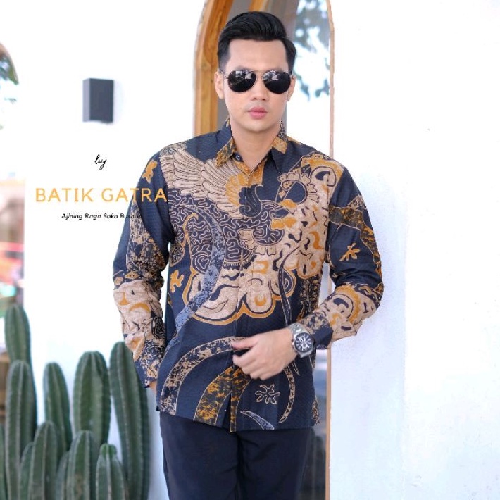 Batik pria lengan panjang sayap peksi lapis furing