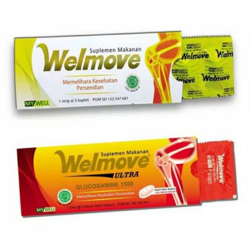 WelMove Ultra 1 strip isi 5 Kaplet Vitamin Kesehatan Sendi Kaku WellMove Wel Move My Well MyWell Vit